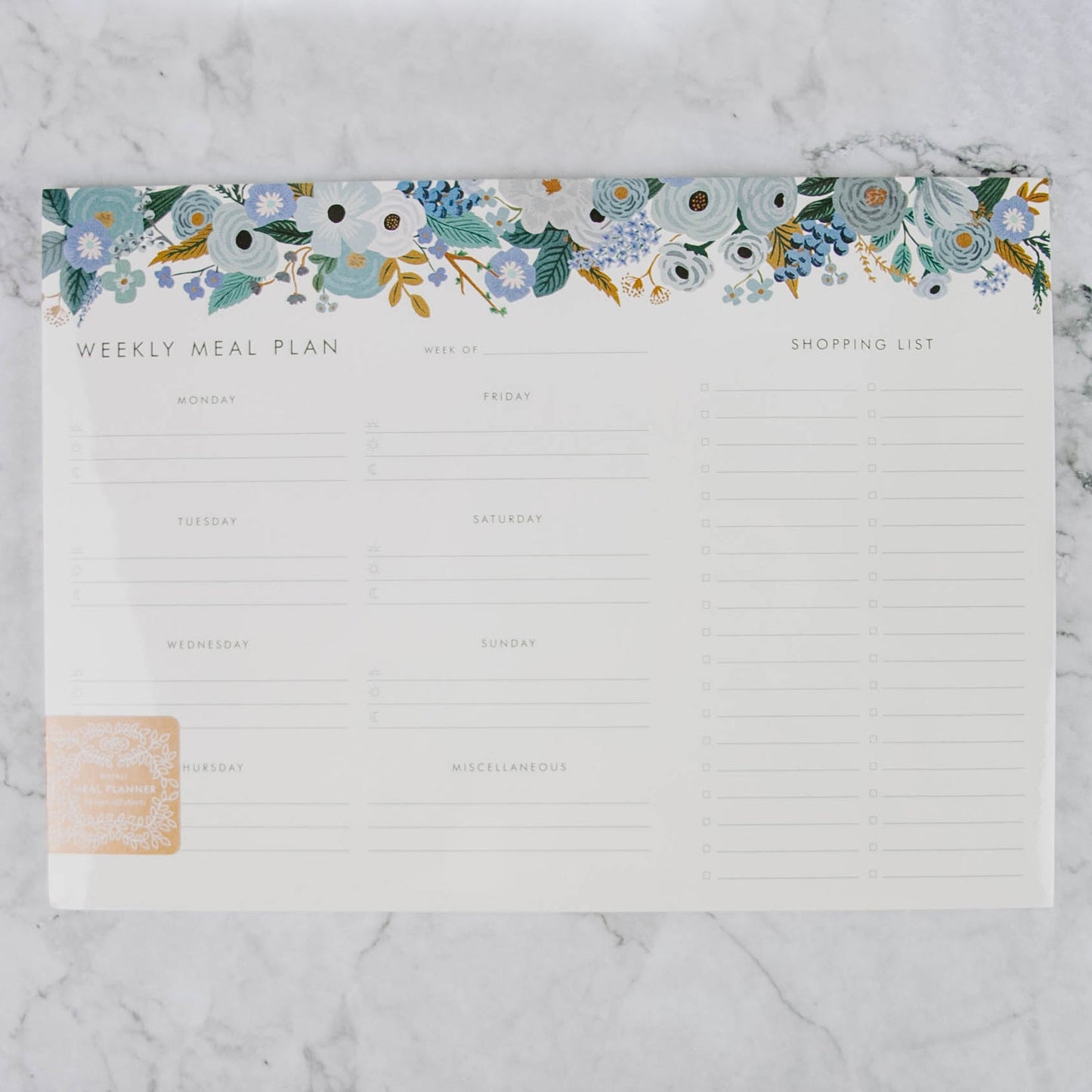 Floral Weekly Meal Planner