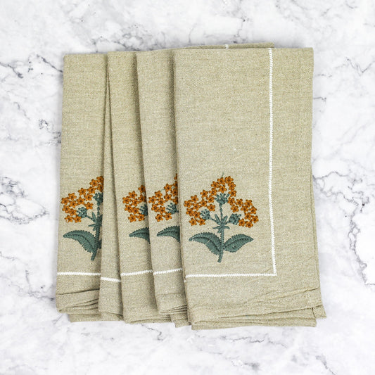 Embroidered Cotton Napkin Set