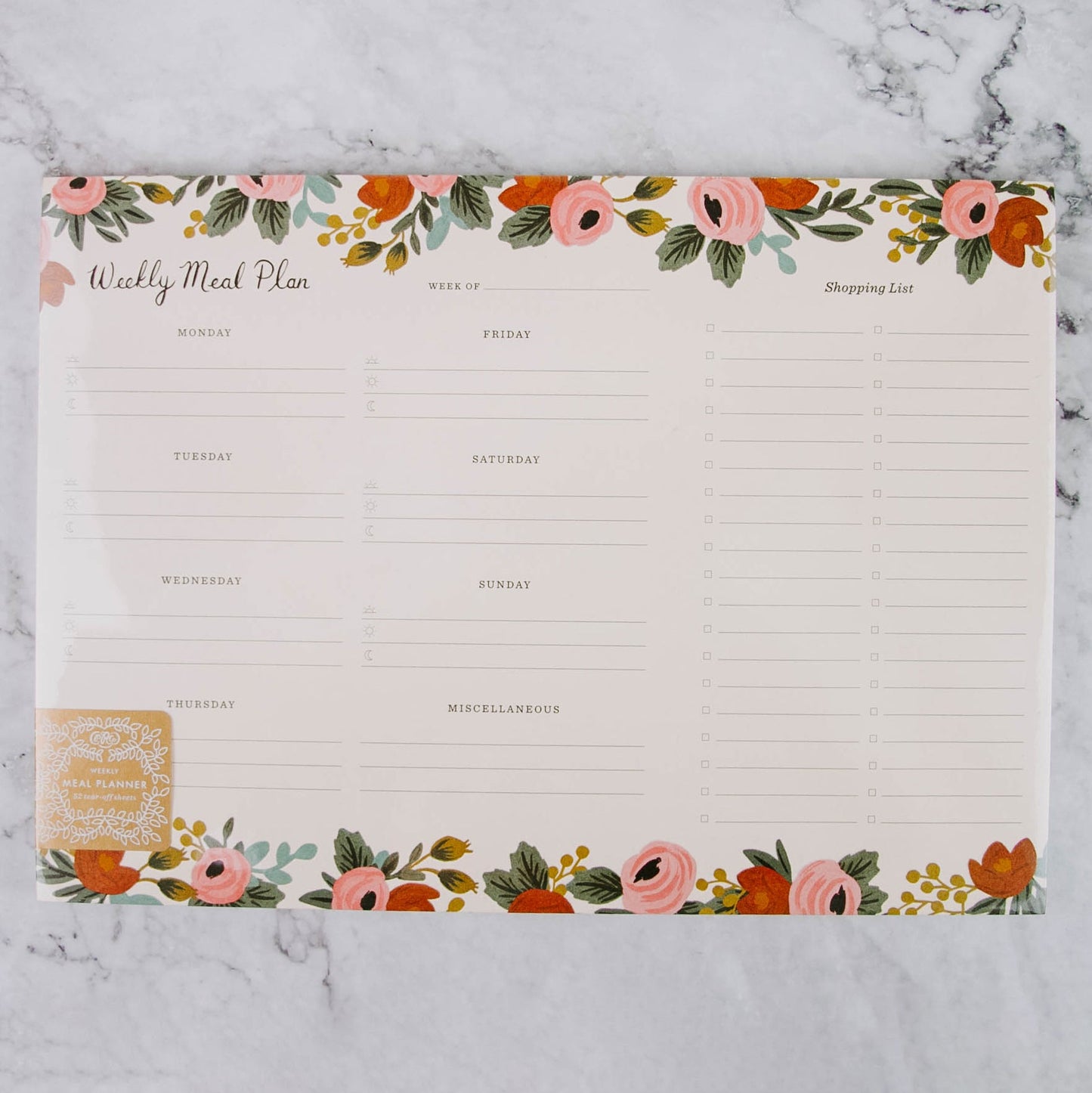 Floral Weekly Meal Planner