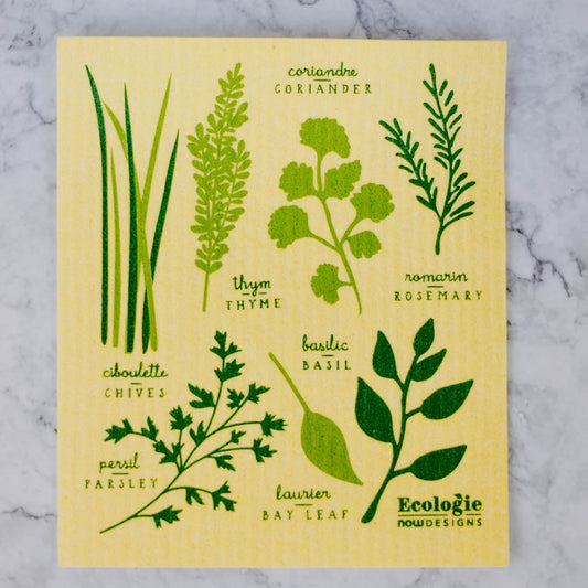 Yellow Herb Swedish Dish Cloth
