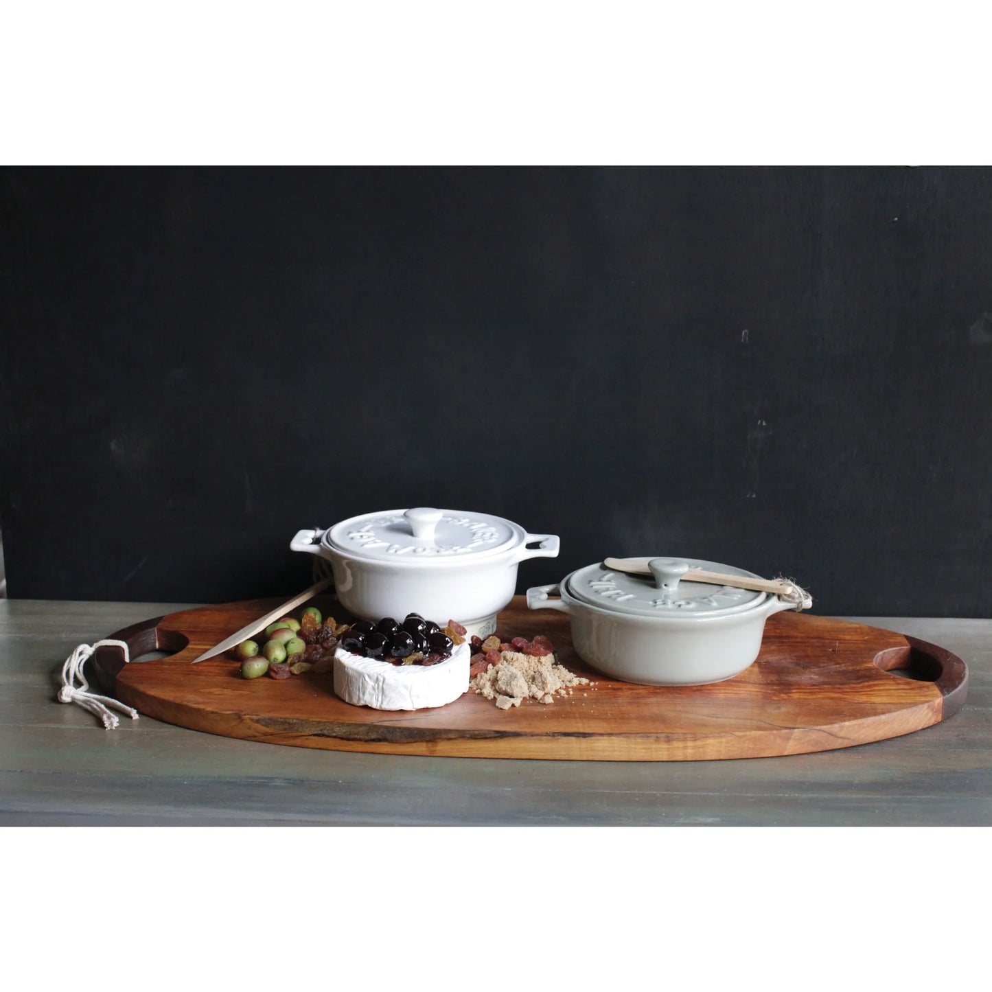 Brie Baker with Lid and Wooden Spreader